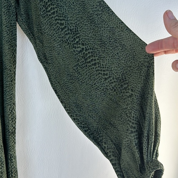 Karyn Seo Snake Print Long Sleeve Tiered Maxi Dress - Picture 5 of 12